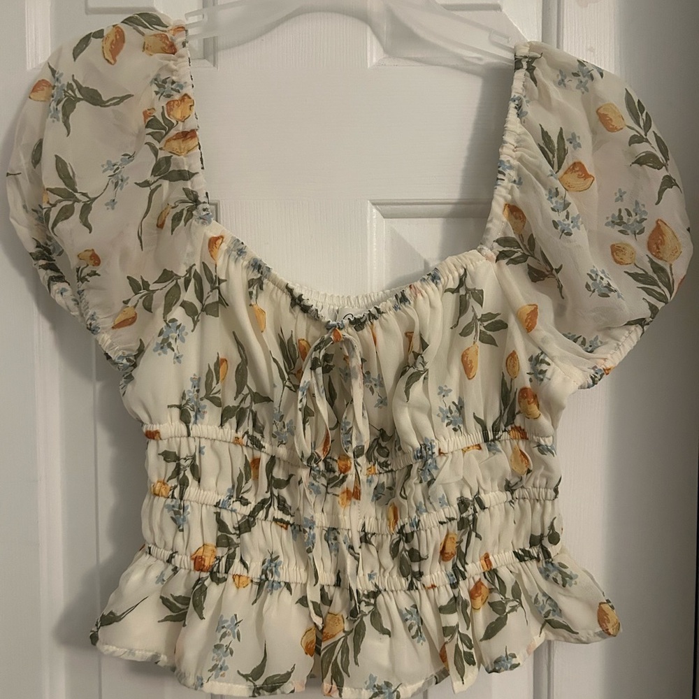 Japna Lemon Print Blouse Top